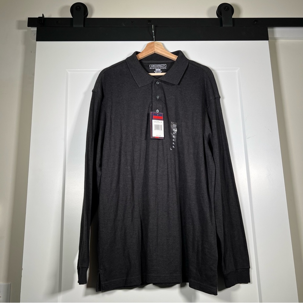 Architect Charcoal Longsleeve Polo